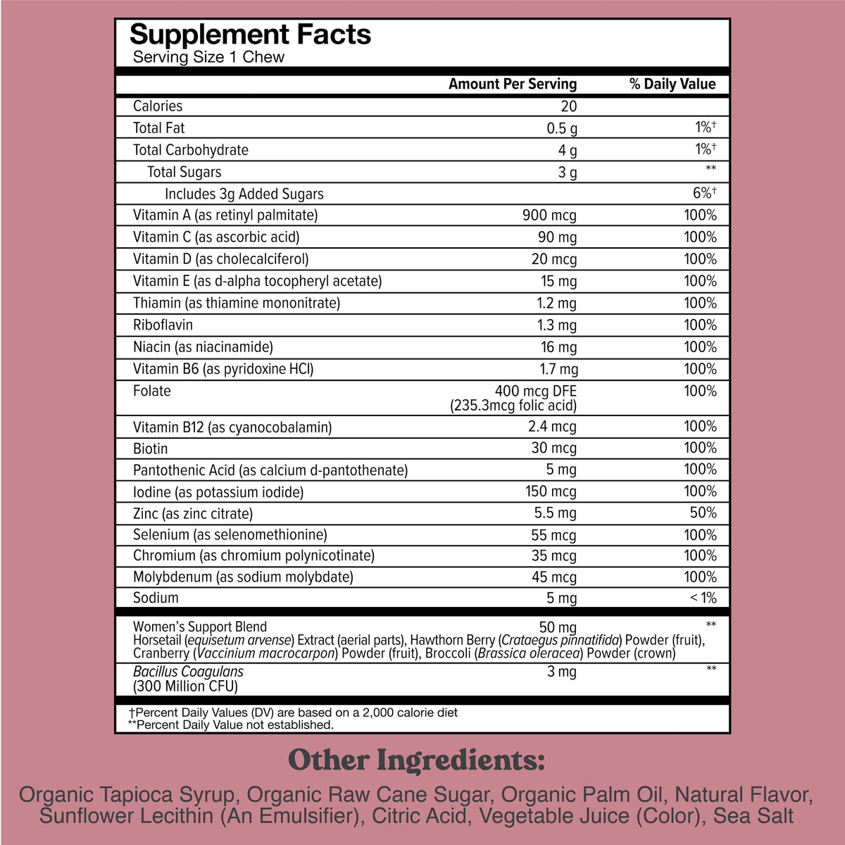 Chewsy Women's Multivitamin Chews, Immune & Energy Support, Vitamins C, B12, A, D, E CHEWSYBuy Supplements Australia