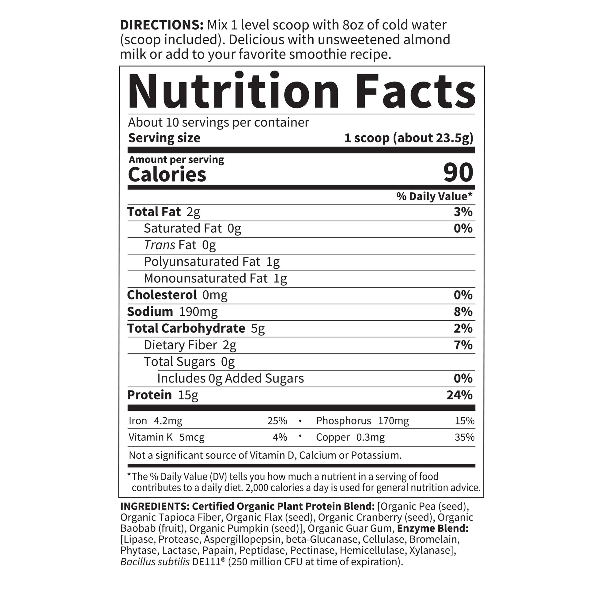 Garden of Life Organic Plant Based Protein Powder - Smooth Unflavored - Vegan Garden of LifeBuy Supplements Australia