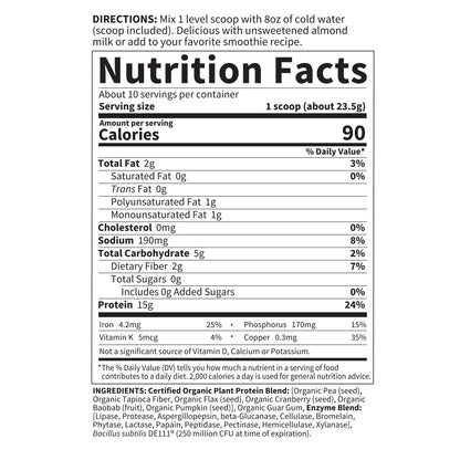 Garden of Life Organic Plant Based Protein Powder - Smooth Unflavored - Vegan Garden of LifeBuy Supplements Australia