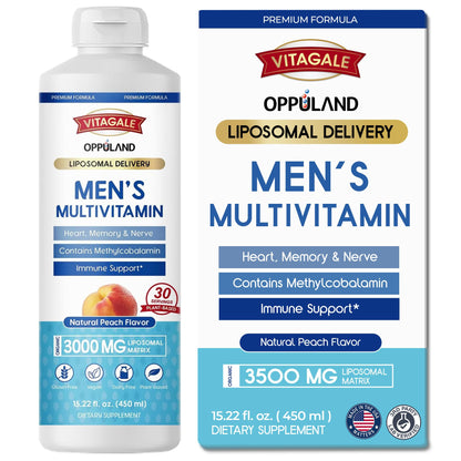 oppuland - Men's Multivitamin - Liquid Supplement - Liposomal Delivery - Daily Multi Vitamin with Biotin B Complex Omega-3 - Hair & Nail Support Vitamin oppulandBuy Supplements Australia
