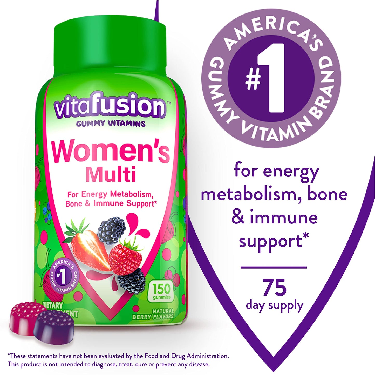 Vitafusion Fiber Well Sugar Free Fiber Supplement & Womens Multivitamin Gummies VitafusionBuy Supplements Australia