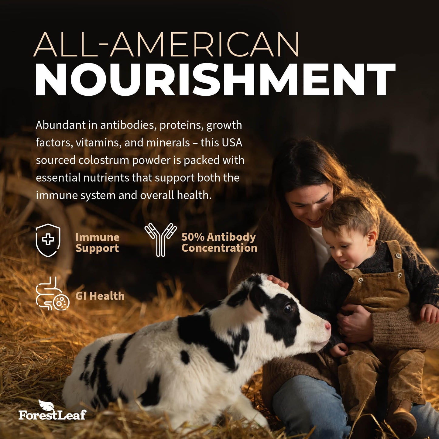 ForestLeaf Colostrum Powder 50% IgG Highest Concentration - Grass Fed Bovine ForestLeafBuy Supplements Australia