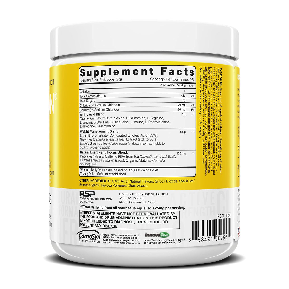 RSP NUTRITION Vegan AminoLean Pre Workout Energy (Pineapple Coconut 25 Servings) with AminoLean Recovery Post Workout Boost (Tropical Island Punch 30 Servings)