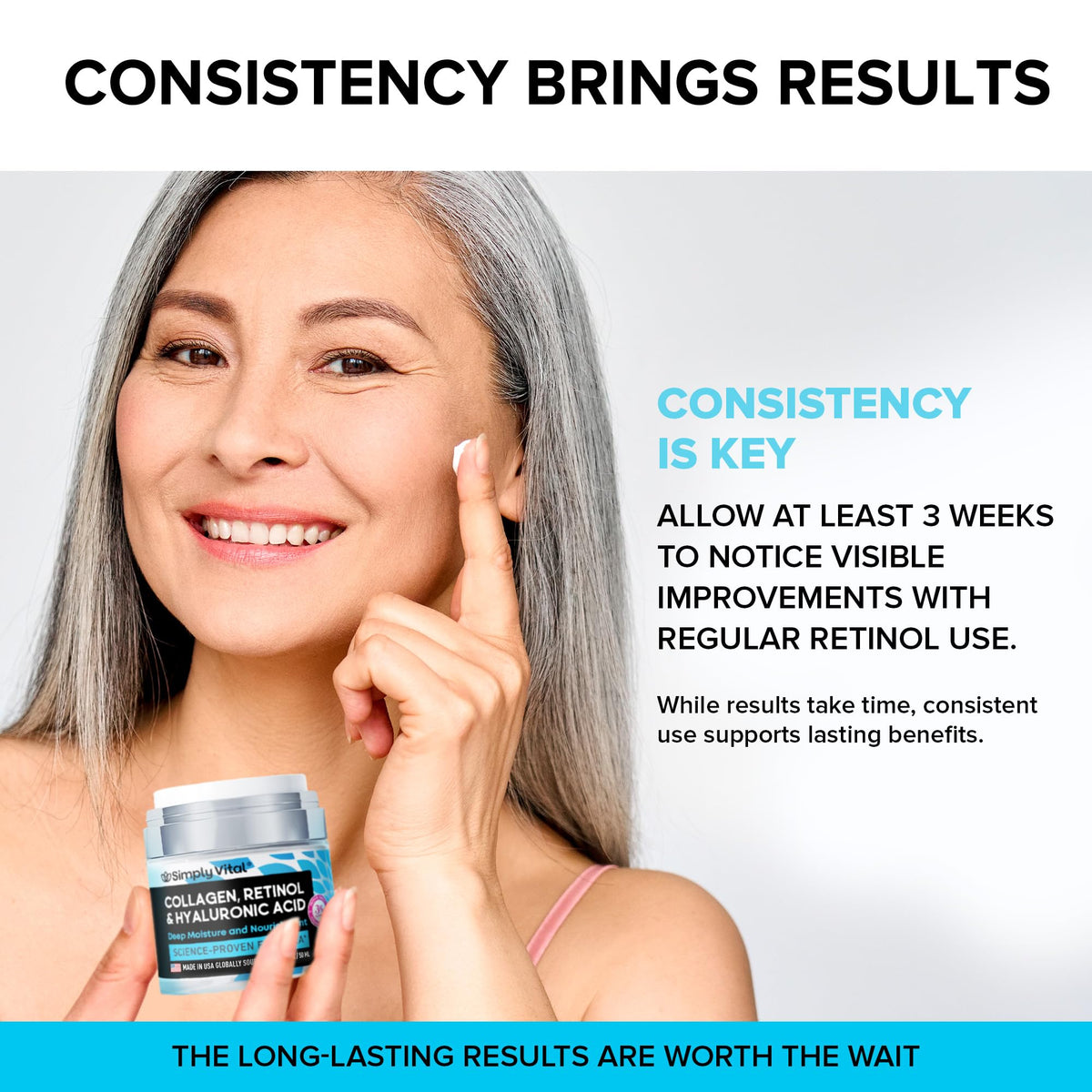 Anti-Aging Face Moisturizer with Retinol, Collagen & Hyaluronic Acid - Made in USA