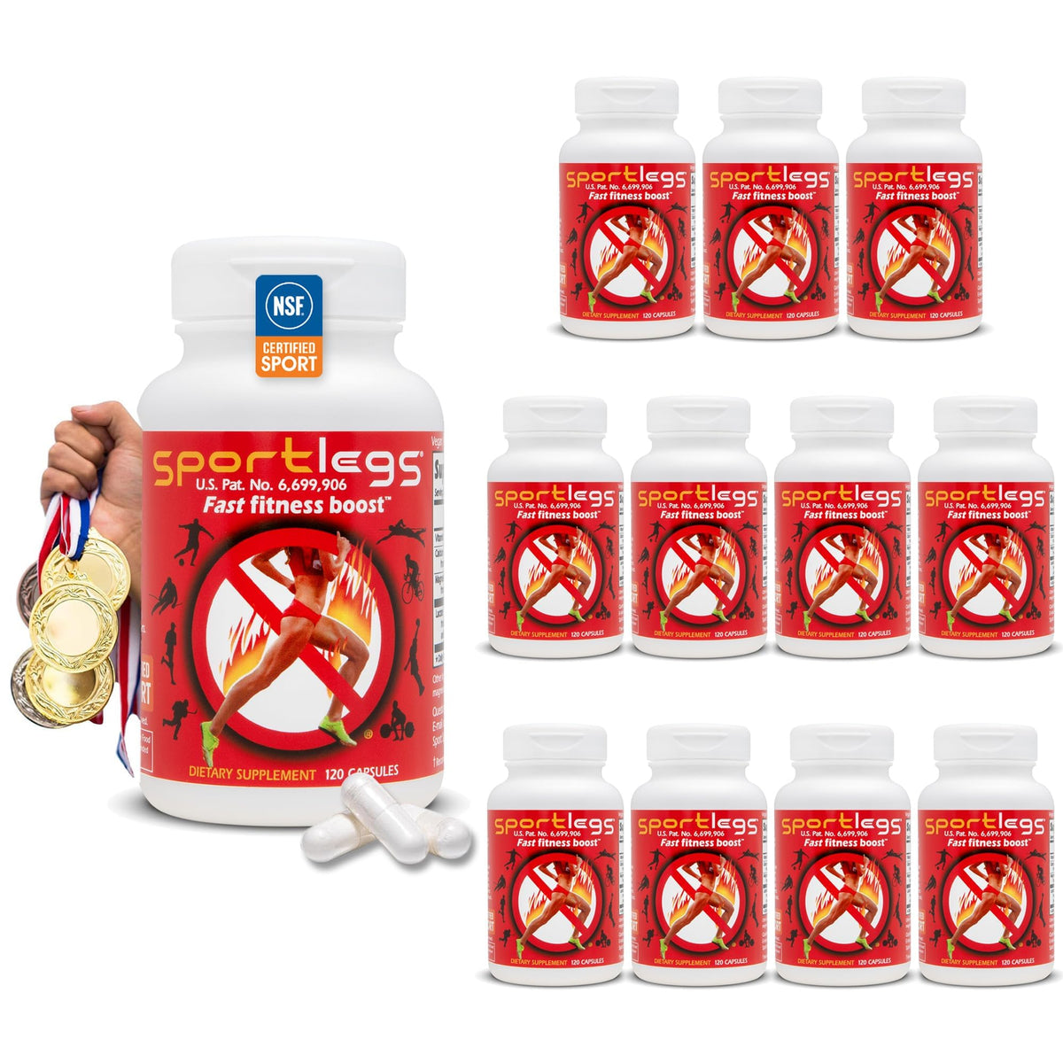 SPORTLEGS Pre-Exercise Metabolic Primer for Runners, Cyclists and Endurance Athletes - Helps Muscles Use Lactate as Fuel for Smoother, Longer-Lasting Efforts - NSF Certified for Sport - 120 Capsules SPORTLEGSBuy Supplements Australia
