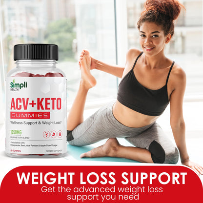 Nutrocell Simpli Health ACV Ketos Gummies Keto Apple Cider Vinegar 1050mg, Simplihealth NutrocellBuy Supplements Australia