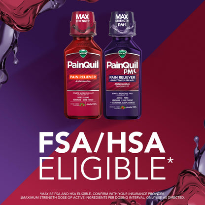 Vicks PainQuil & PainQuil PM Pain Relief Liquid, 1000mg Acetaminophen, 2x12 oz Vicks buy supplements Au