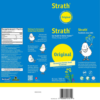 Strath Fermented Herbal Yeast Postbiotic - (8.4 Fl oz) Daily Nutritional Food Supplement Liquid | Supports Metabolism | Vegetarian | Lactose-Free | No Artificial Additives Bio-StrathBuy Supplements Australia