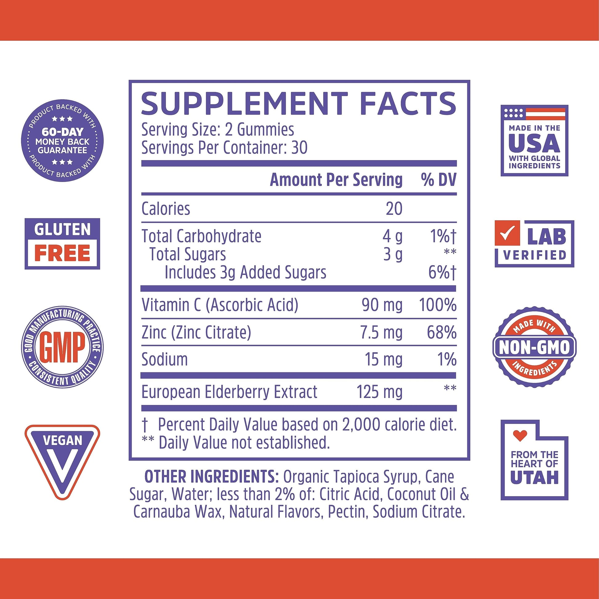 Zhou Nutrition Elder-Mune Sambucus Elderberry Gummies with Zinc and Vitamin C & vH Zhou NutritionBuy Supplements Australia