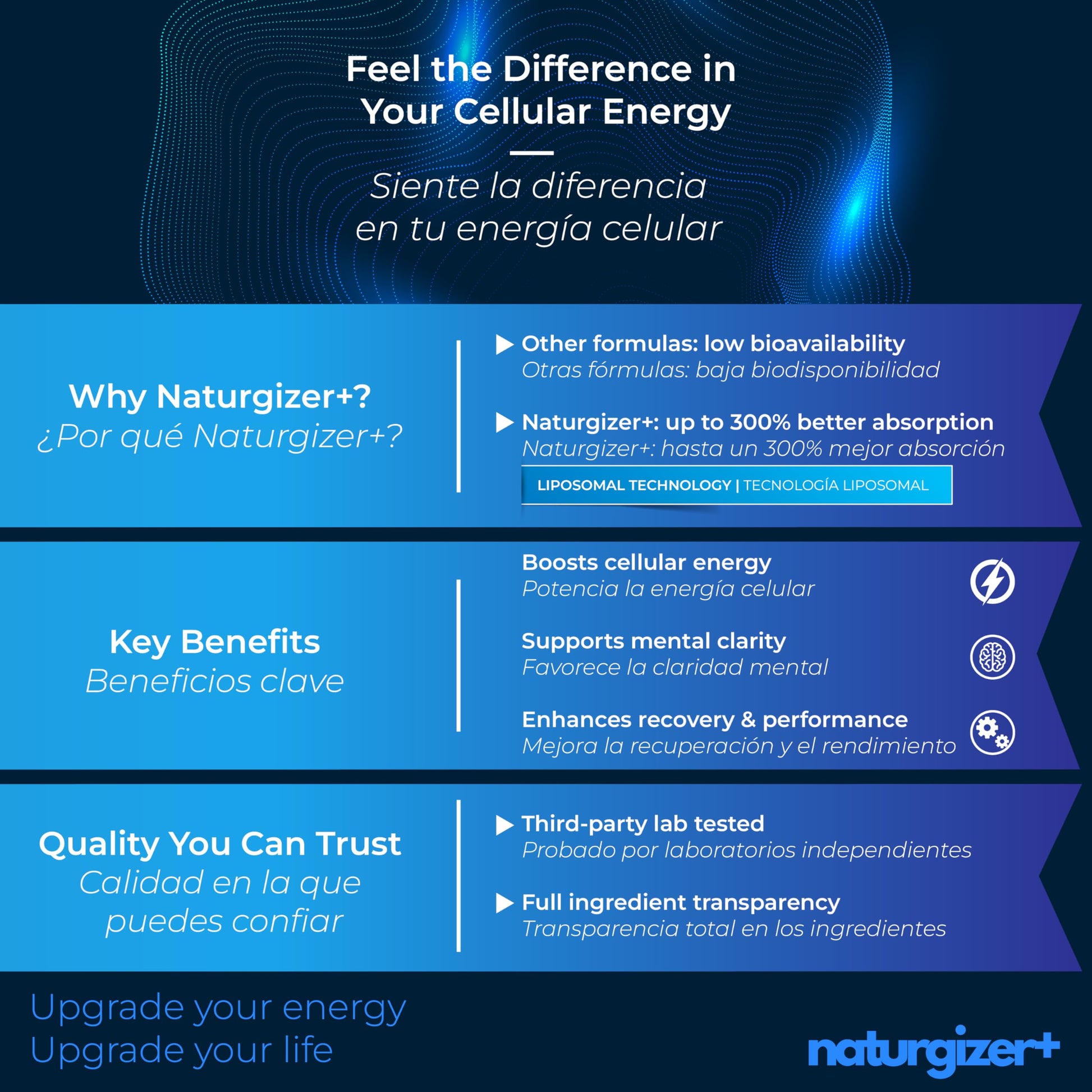 naturgizer+ Liposomal NAD+ Supplement with Resveratrol, TMG & Vitamin B3 | 4-in-1 Healthy Aging & Cellular Energy Support | High Absorption NAD Plus for Men & Women Over 40 | 120 Capsules naturgizer+Buy Supplements Australia