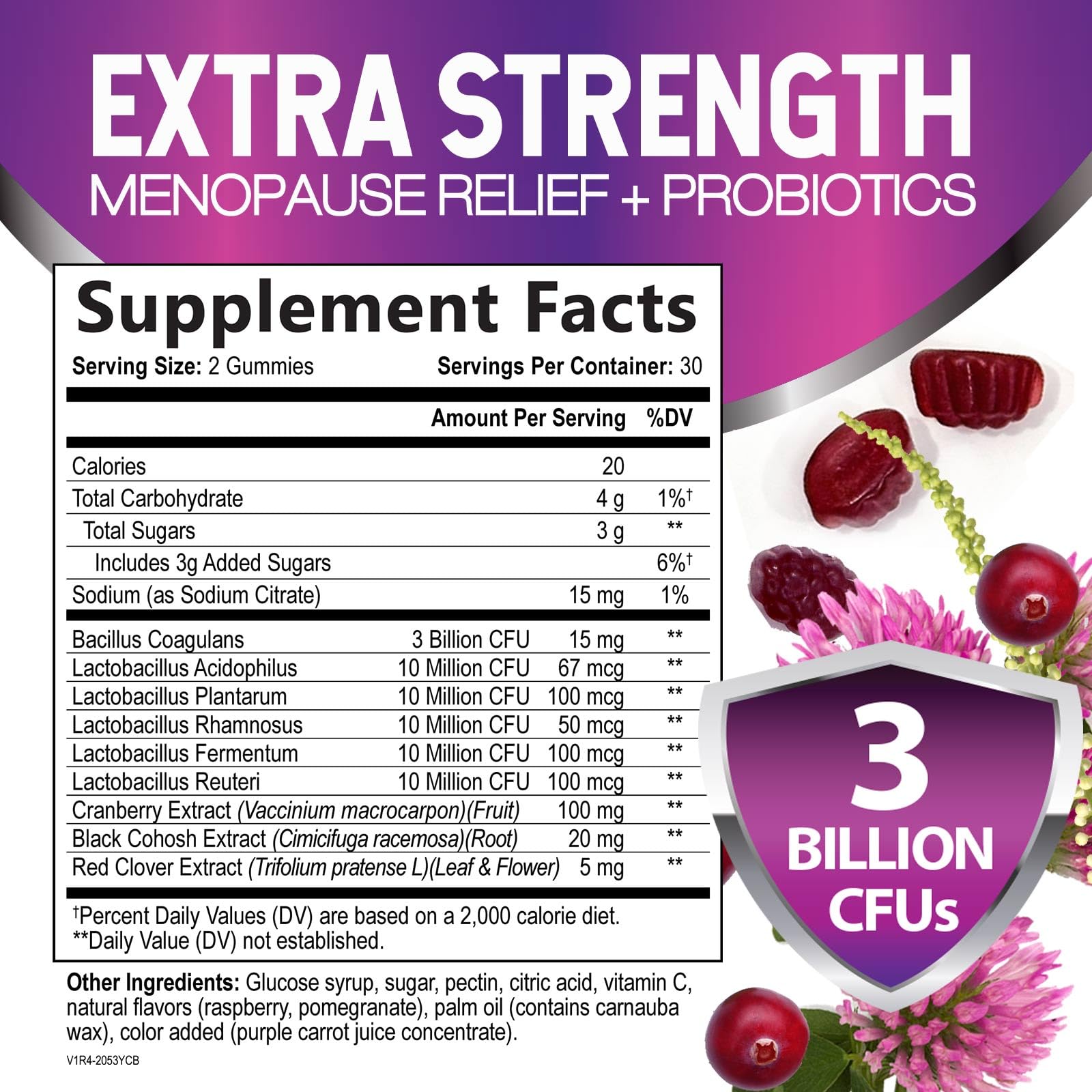 Menopause Supplement Gummies - 3 Billion CFU Women's Probiotics - Advanced Menopause Relief Formula for Women with Black Cohosh & Red Clover - Mild Hot Flashes & Night Sweats Support - 60 Gummies Nature's NutritionBuy Supplements Australia