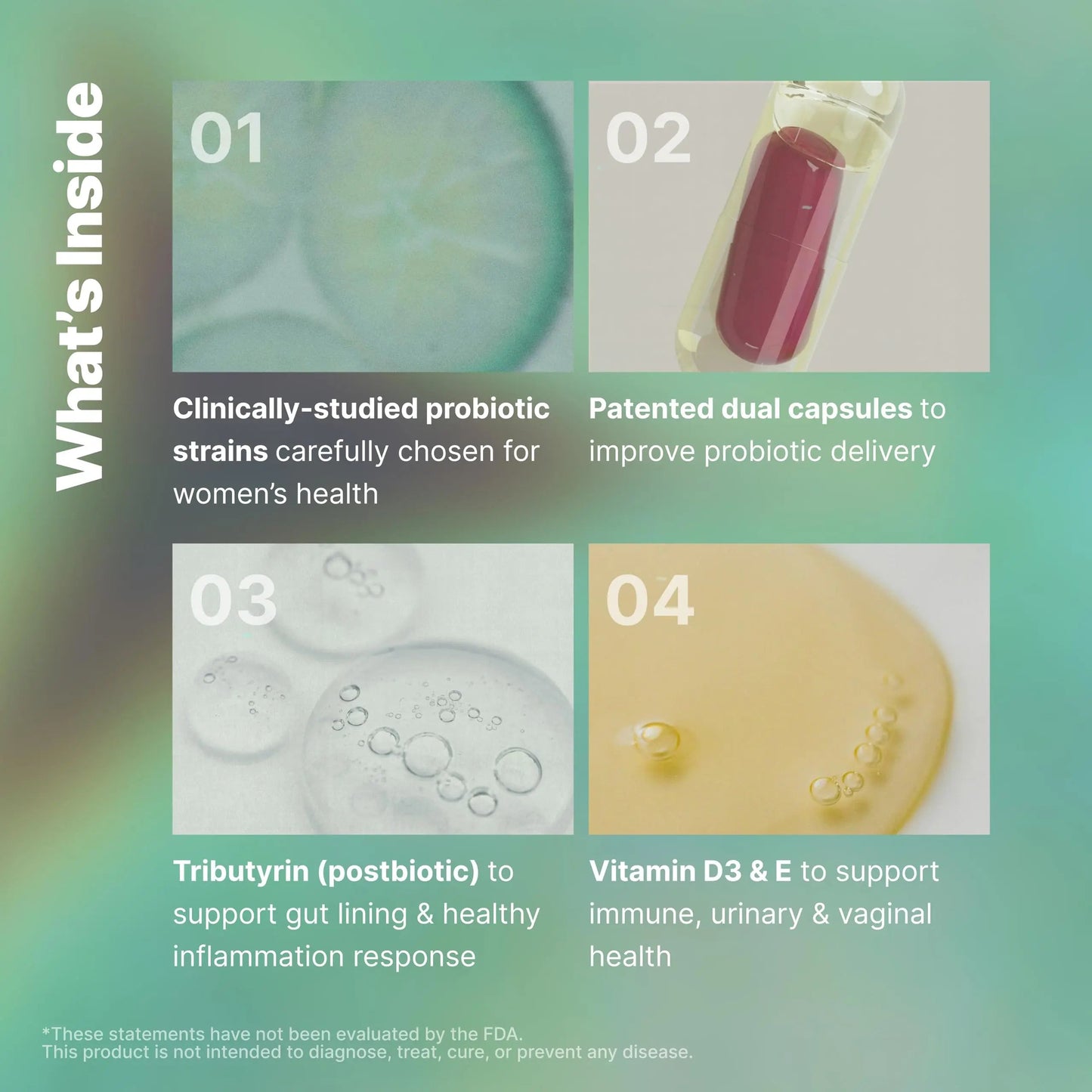 Evvy Women's 3-in-1 Complete Probiotic I Daily Probiotic Supplement to Reduce Bloating I Supports Gut, Urinary & Vaginal Health | Includes Vaginal Probiotics for Feminine Care | 30 Day Supply EvvyBuy Supplements Australia