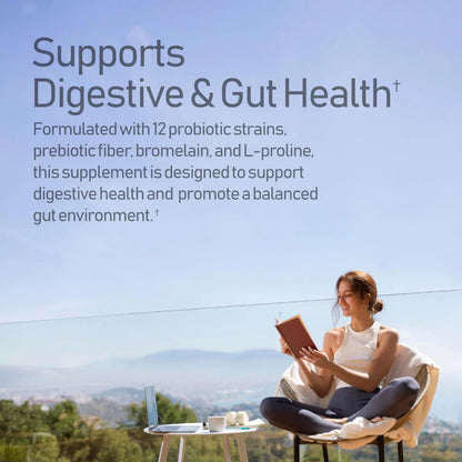 NANOWELL 12 Strains Probiotic 55 Billion CFU with Digestive Enzymes Powder - Immune Support, Gut Health, Probiotics, Prebiotics & Postbiotics - 60 Sticks, 60 Day Supply NANOWELLBuy Supplements Australia