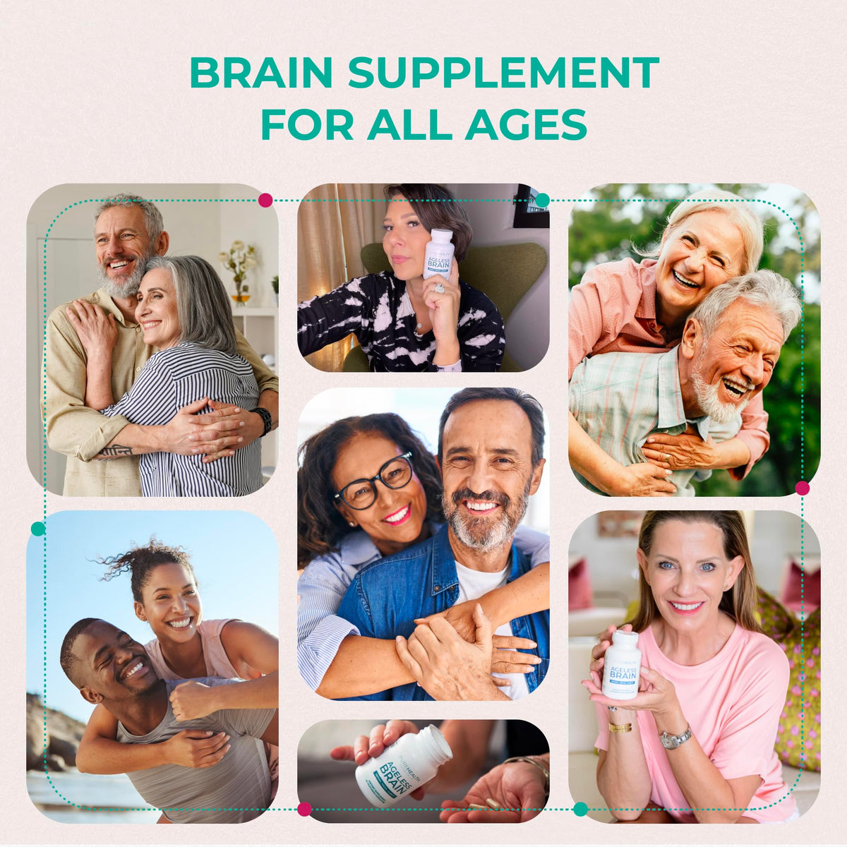PUREHEALTH RESEARCH Ageless Brain Supplements for Memory and Focus - Nootropic Brain Health Supplement for Adults - with Bacopa Monieri, Alpha GPC, L-Tyrosine, Vitamin B6, Niacin & More, 60 Capsules PUREHEALTH RESEARCHBuy Supplements Australia