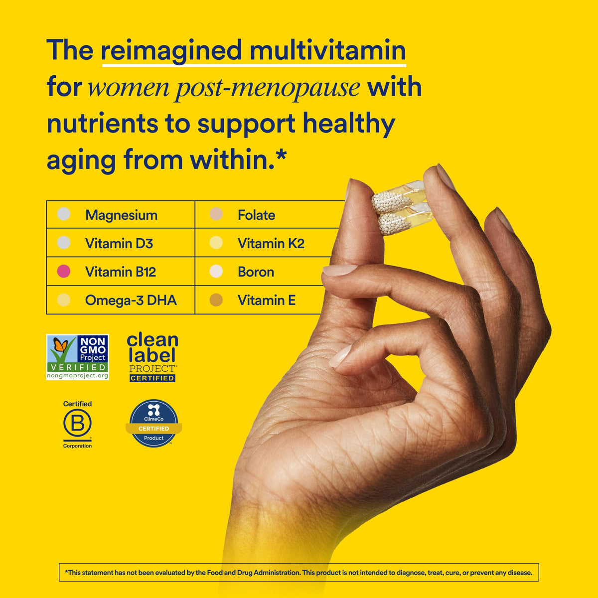Ritual Multivitamin for Women 50+, Menopause Supplements with Vitamin D3, K2 and Magnesium for Bone Support*, Omega-3 DHA, Vitamin B12, Non-GMO, Mint Essenced, 30 Day Supply, 60 Vegan Capsules RitualBuy Supplements Australia