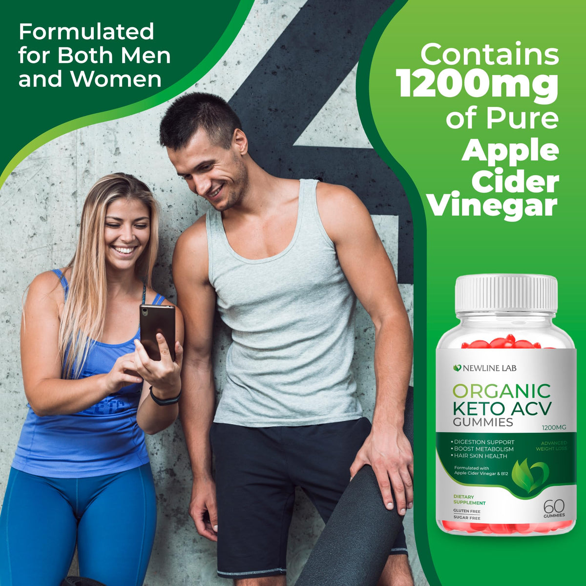 Organic Keto ACV Gummies for Advanced Weight Loss Fat Burn - Sugar Gluten Free Apple Newline LabBuy Supplements Australia