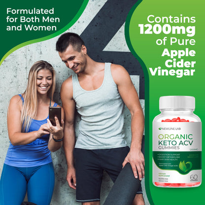Organic Keto ACV Gummies for Advanced Weight Loss Fat Burn - Sugar Gluten Free Apple Newline LabBuy Supplements Australia