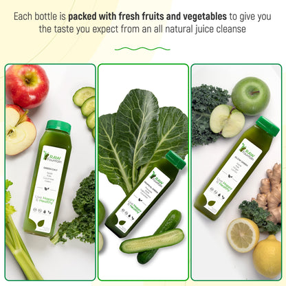 1 Day Green Juice Cleanse by Raw Fountain, All Natural Raw, Vegan Detox, Cold Pressed Raw FountainBuy Supplements Australia