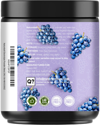 NatureBell Electrolytes Powder No Sugar, 500g (76 Servings) | Keto Fast Hydration Powder, Carnivore-Friendly Electrolyte – 1,000mg High Potassium, Minerals,