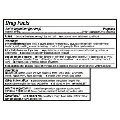HALLS Minis Cherry Flavor Sugar Free Cough Drops, 48 Drops HALLS buy supplements Au