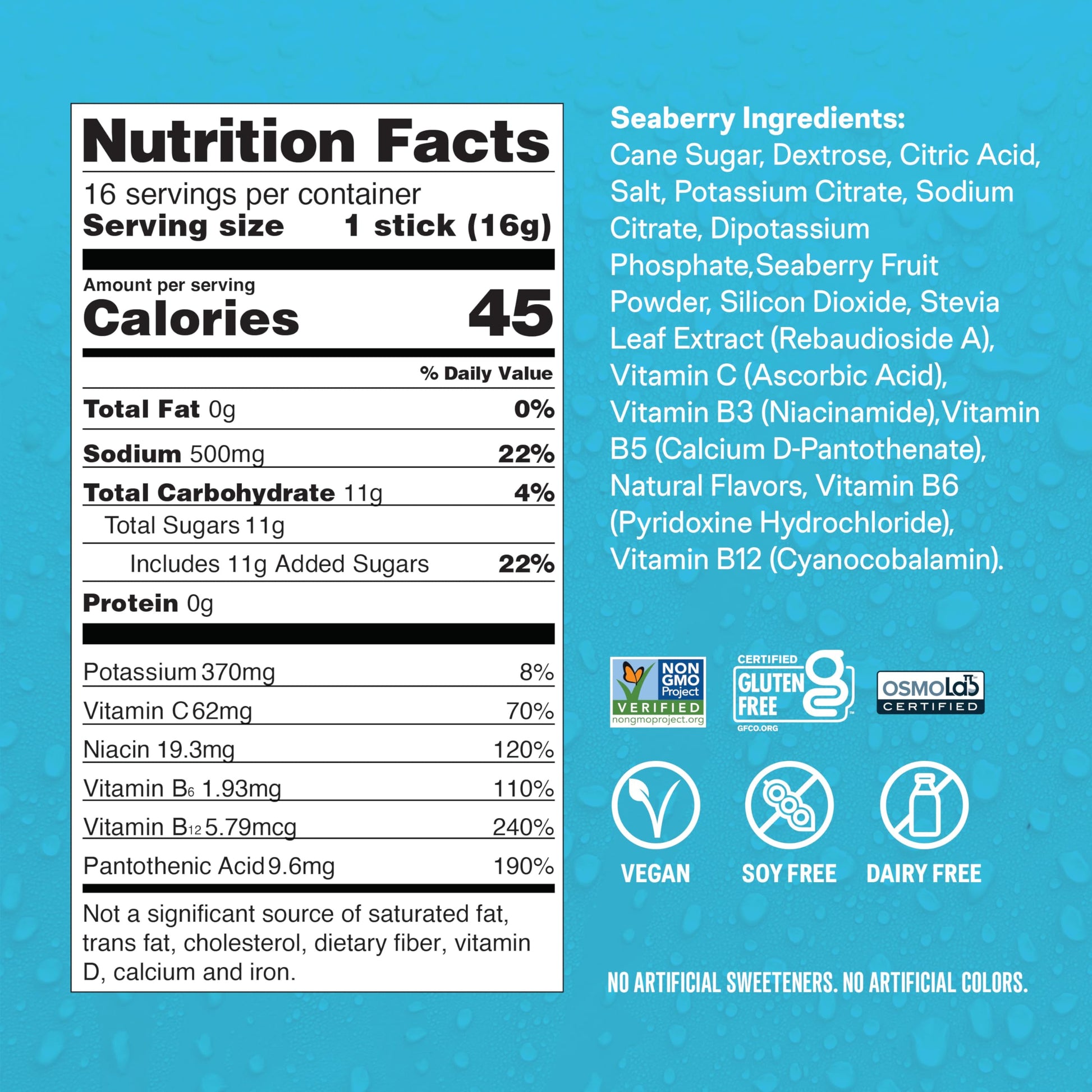 Liquid I.V.® Hydration Multiplier - Seaberry | Electrolyte Powder Drink Mix | 1 Pack (16 Servings) Liquid I.V.Buy Supplements Australia