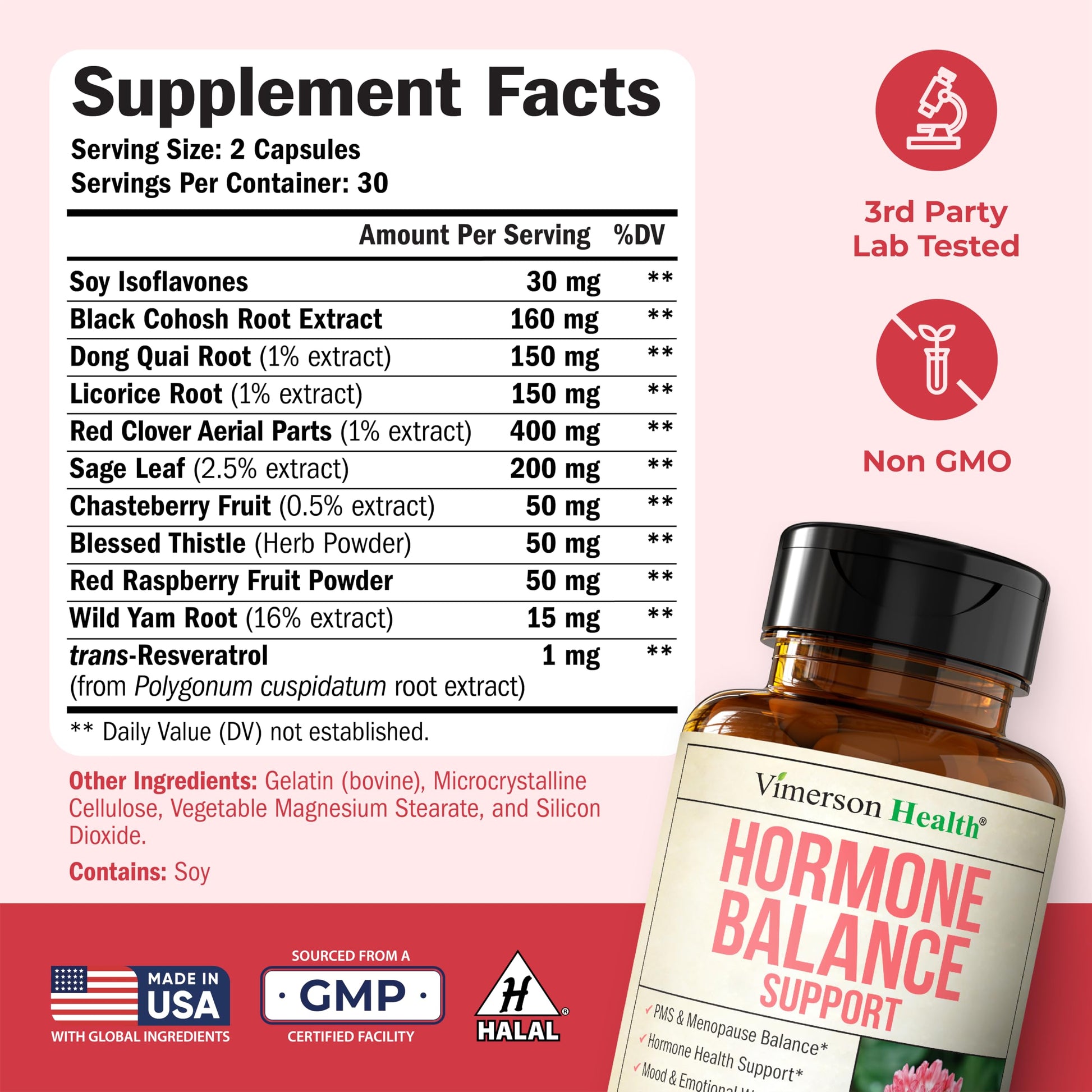 Hormone Harmony for Women with Black Cohosh, Dong Quai & Red Clover – Natural Hormone Balance for Women of All Ages – Supports PMS, Menopause & Mood – Women’s Hormone Balance Supplement – 60 Capsules Vimerson HealthBuy Supplements Australia