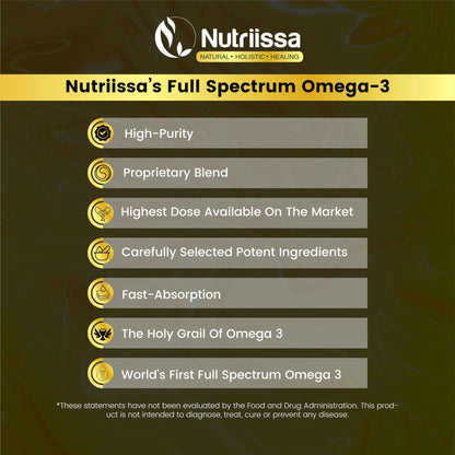Nutriissa Omega 3 - Full Spectrum - 180 Count - High Concentrate Formula Fish Oil, Krill Oil NutriissaBuy Supplements Australia