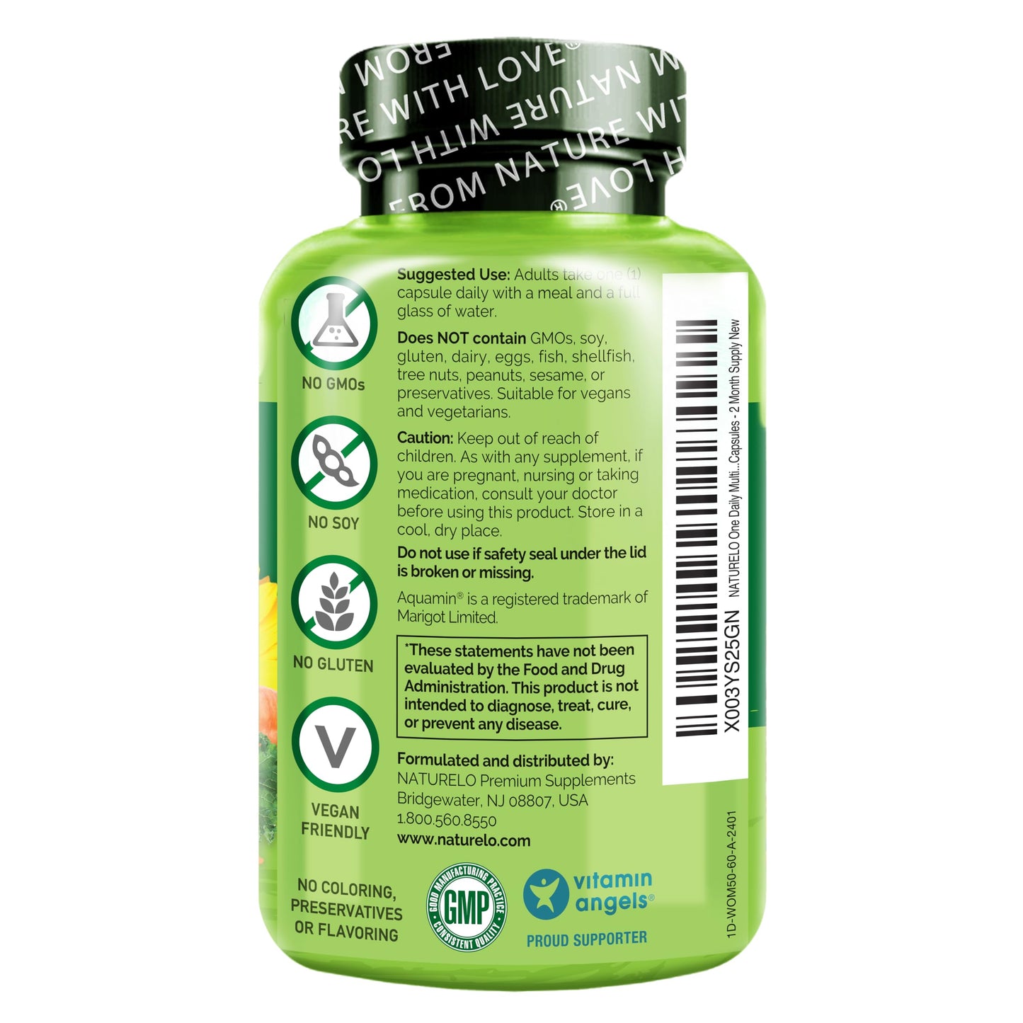 NATURELO One Daily Multivitamin for Women 50+ (Iron Free) - Menopause Support for Women Over 50 - Whole Food Supplement - Non-GMO - No Soy - 60 Capsules - 2 Month Supply NATURELOBuy Supplements Australia