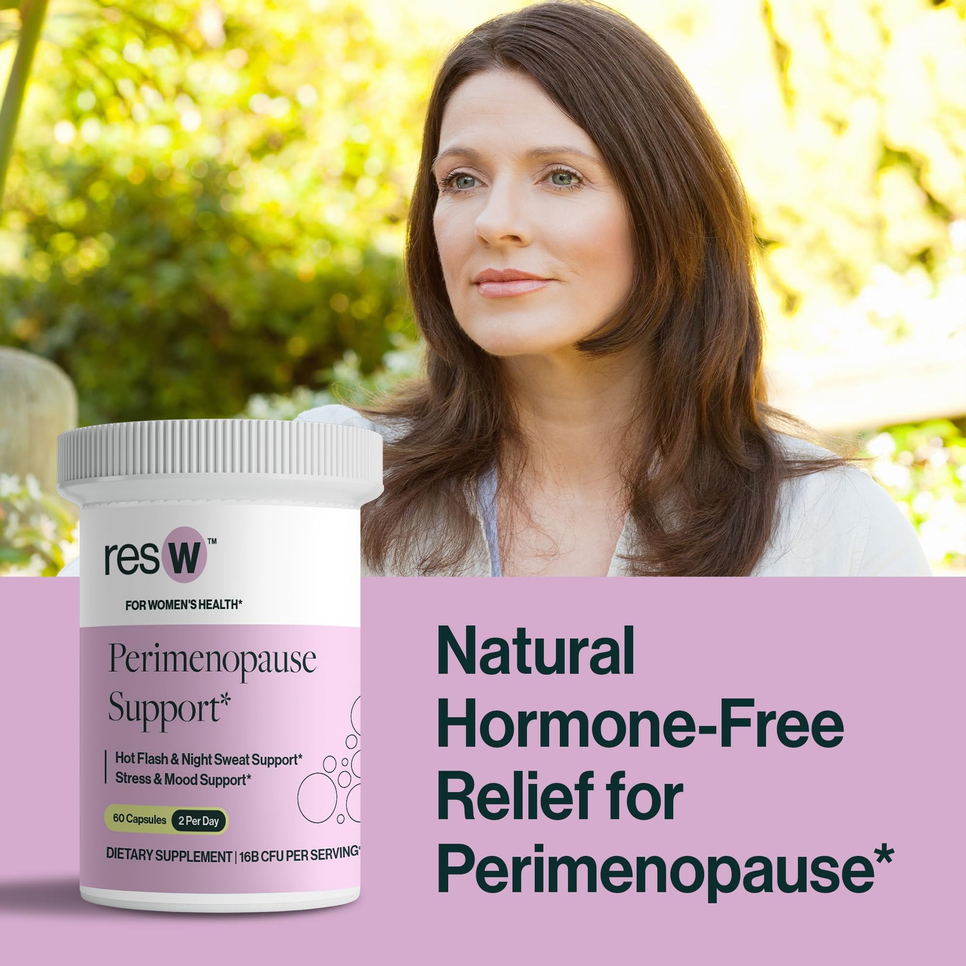 resW Perimenopause Postbiotic Supplement for Women - Hot Flash Support, Night Sweat Relief, Hormone Free, Vegan, Gluten Free, Non GMO, Plant Based Gut Health Support - 60 Capsules ResBioticBuy Supplements Australia