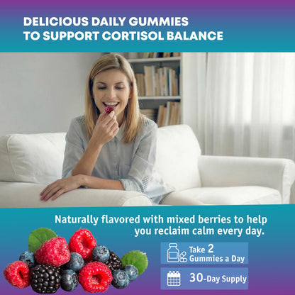 Optiwav Cortisol Reducer Gummies for Women Men - 13-in-1 Daily Cortisol Detox Manager Supports Stress Mood Balance Focus & Health Balance - Reduce High Cortisol with Ashwagandha Magnesium L-Theanine OptiwavBuy Supplements Australia