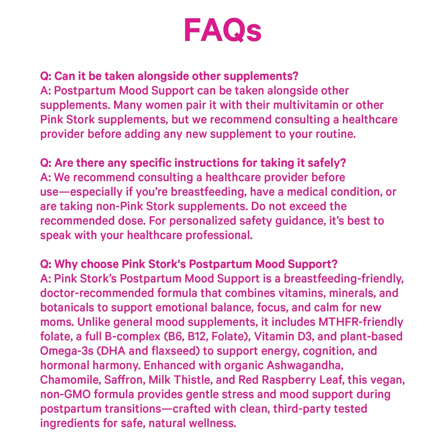 Pink Stork Postpartum Mood Support - Postnatal Hormone Balance for Women - Breastfeeding Friendly - Stress & Cognitive Support, New Mom Essentials - Ashwagandha, Chamomile, & Vitamin D, 60 Capsules Pink StorkBuy Supplements Australia