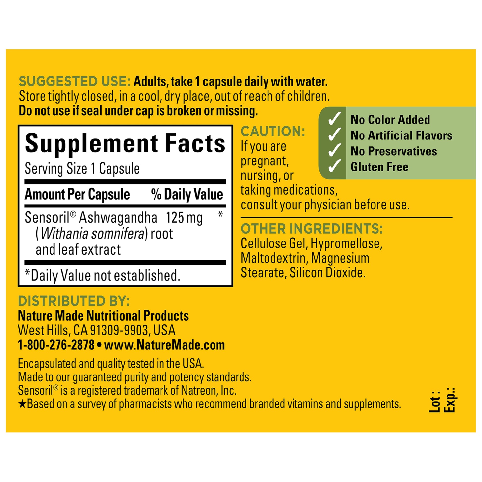 Nature Made Ashwagandha Capsules 125mg for Stress Support, Ashwagandha Supplements, 60 Capsules, 60 Day Supply Nature MadeBuy Supplements Australia