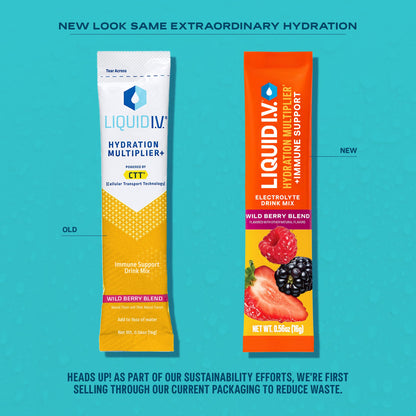Liquid I.V.® Hydration Multiplier +Immune Support - Wild Berry Blend | Electrolyte Powder Drink Mix | 1 Pack (14 Servings) Liquid I.V.Buy Supplements Australia