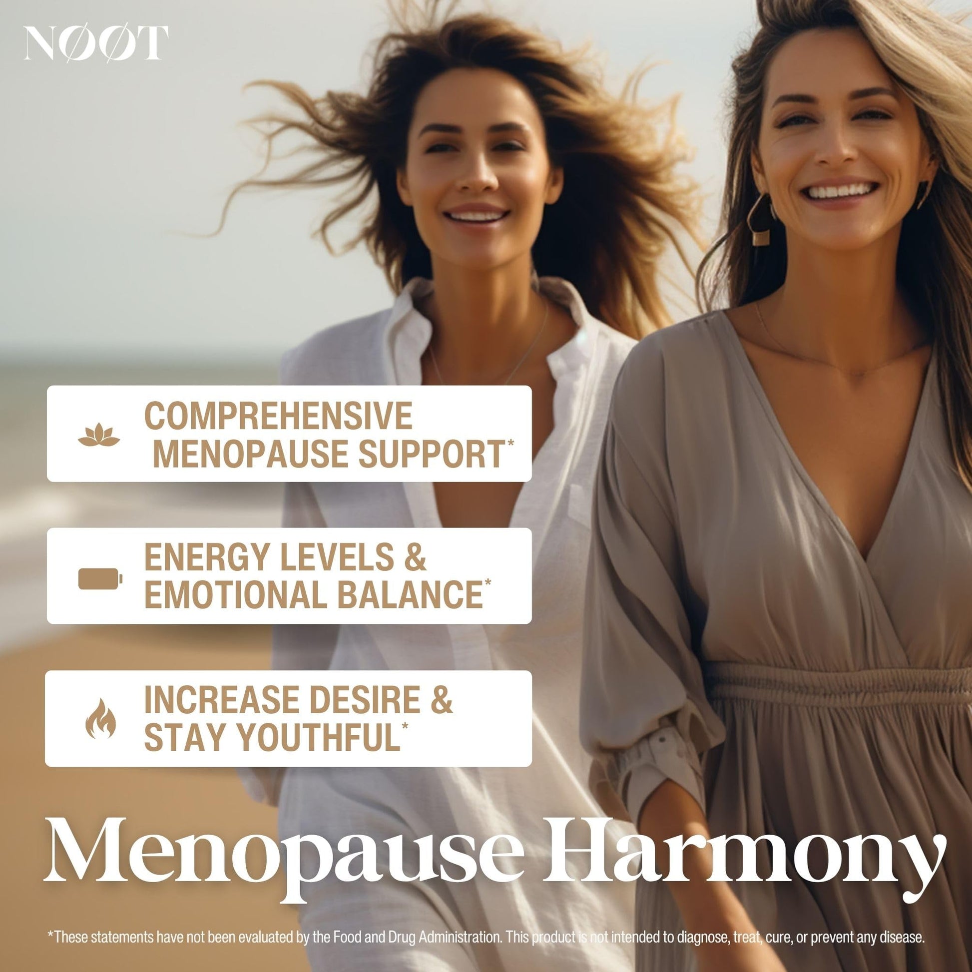 NOOT Menopause Harmony - Menopause Supplements for Women, Night Sweats & Hot Flash Relief, Hormone Balance for Women with Aguaje Fruit, Genistein and Vitex, Biohacking & Nootropics, 60 Capsules NØØTBuy Supplements Australia