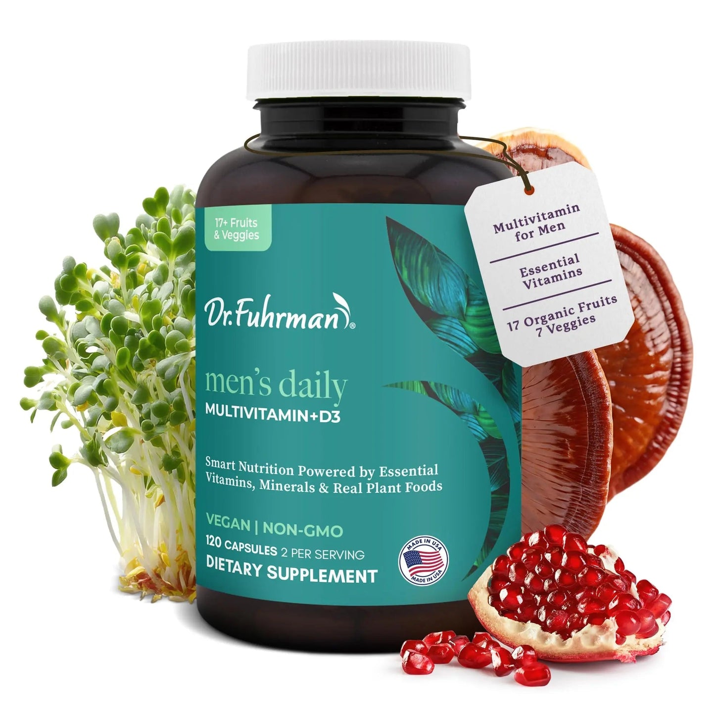 Dr. Fuhrman 2 Month Supply Multivitamin for Men + D3 Vitamin for Immune Support | Vegan Formula Womens Multivitamin with B12 & Zinc | Dr. Fuhrman