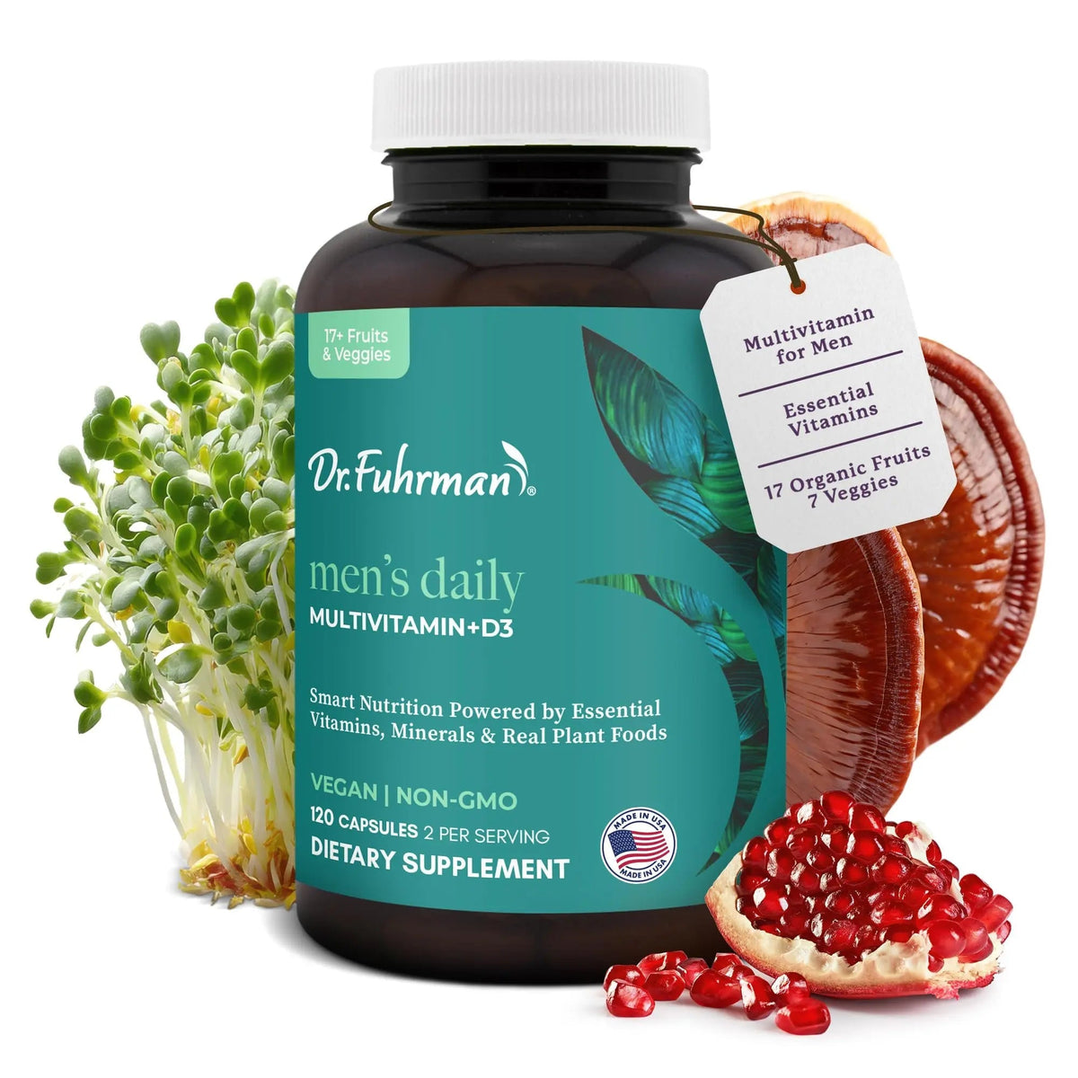 Dr. Fuhrman 2 Month Supply Multivitamin for Men + D3 Vitamin for Immune Support | Vegan Formula Womens Multivitamin with B12 & Zinc | Dr. Fuhrman
