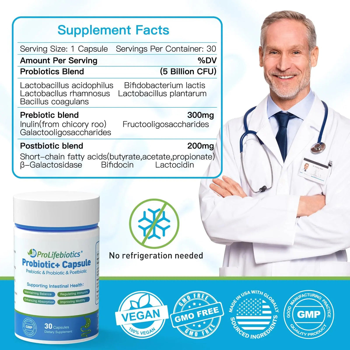 3-in-1 Probiotics for Gut and Digestive Health,Immune Support,Supplements Supporting Occasional Constipation,Diarrhea,Gas,Bloating,Delayed-Released Designed to Thrive, 30 Vegan Capsules PROLIFEBIOTICSBuy Supplements Australia