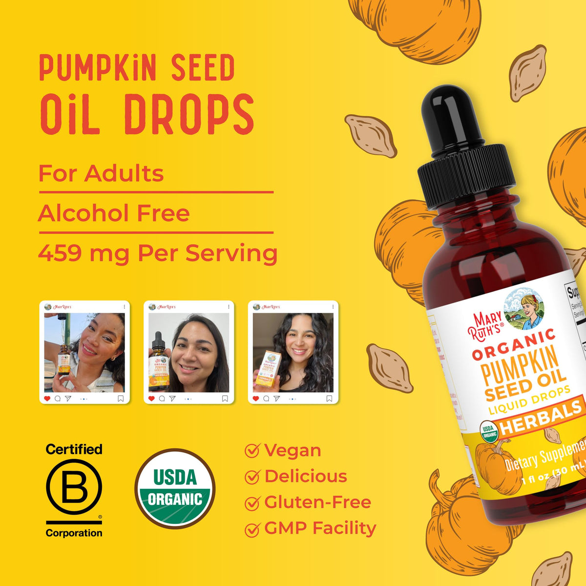 MaryRuth Organics Pumpkin Seed Oil Cold Pressed | 2 Month Supply | USDA Organic Pumpkin Seed Liquid Drops for Men and Women | Urinary Health in Men | Sugar Free | Vegan | Non-GMO | 60 Servings MARYRUTH'SBuy Supplements Australia
