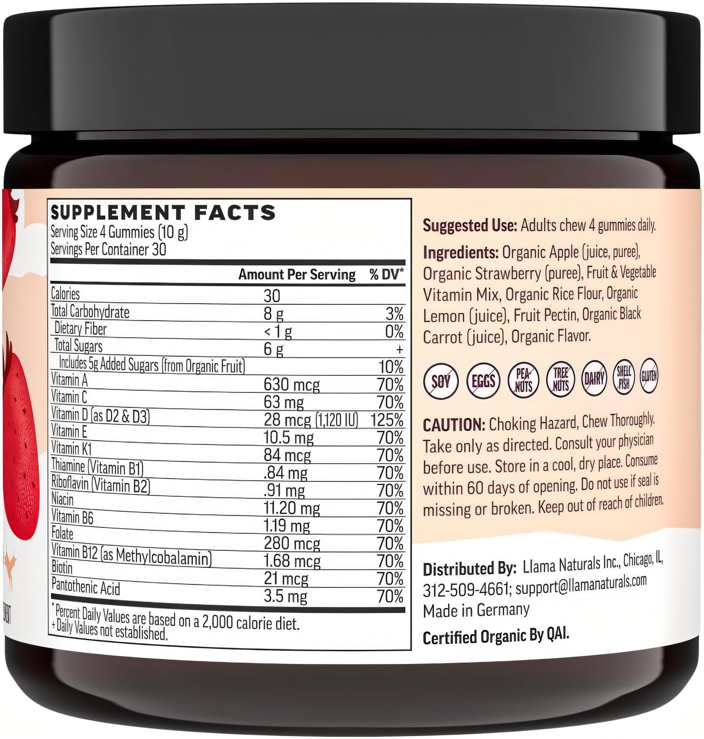 Llama Naturals Multivitamin for Women, Vegan, Organic Gummies with Vitamin D, C and K, Women's Real Fruit Gummy Vitamins Llama NaturalsBuy Supplements Australia