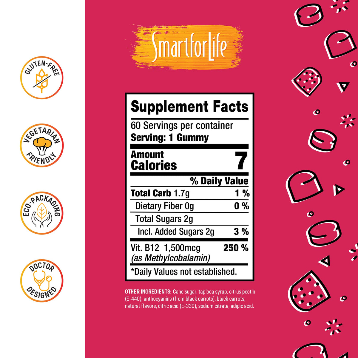 B12 Gummy Vitamins - 1500 mcg Vitamin B12 Gummies for Adults and Kids - Helps with Energy, Metabolism, Bone Nervous System Support Smart for LifeBuy Supplements Australia
