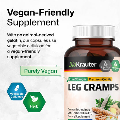 BIO KRAUTER® Magnesium Glycinate for Leg Сramps & Relax - 5-in-1 Formula Magnesium Glycinate 400mg with Turmeric, Black Cohosh, Ginger, Chamomile 1200 mg 100 Caps - No Fillers, Non-GMO, 50-Day Supply BIO KRAUTERBuy Supplements Australia
