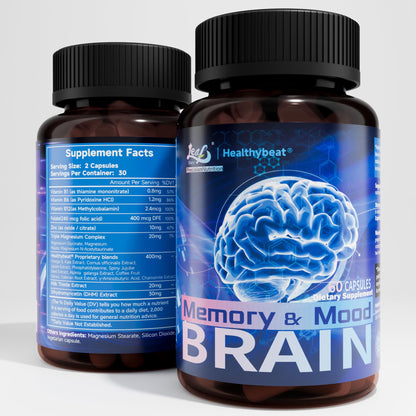 LeafStory Nootropic Brain Supplements for Memory and Focus, Cognitive Function for Mental Health & Clarity, Vitamin B6 B12, Folate & Dihydromyricetin, 60 Capsules LeafStoryBuy Supplements Australia