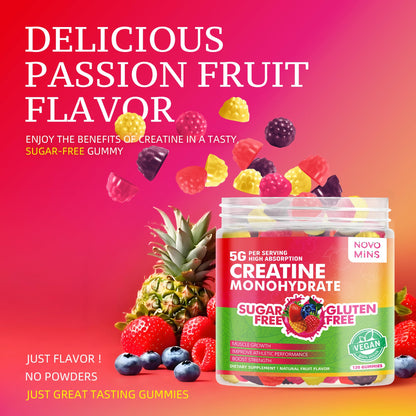 NSF Certified Creatine Gummy - Creatine Monohydrate Gummies 5000mg for Men & Women, Chewables Creatine Monohydrate for Muscle Strength, Muscle Builder, Energy Boost, Pre-Workout Supplement(120 Count) novominsBuy Supplements Australia