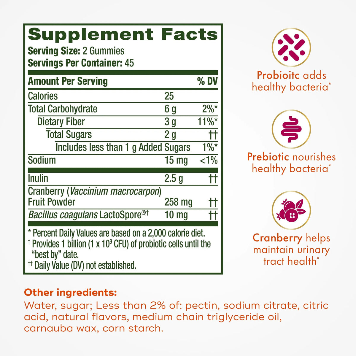 Align Probiotic, Women's Dualbiotic, Womens Probiotic Gummies, Prebiotics and Probiotics for Women, with Cranberry for Urinary Tract Health*, Cranberry Flavor, 90 Gummies AlignBuy Supplements Australia