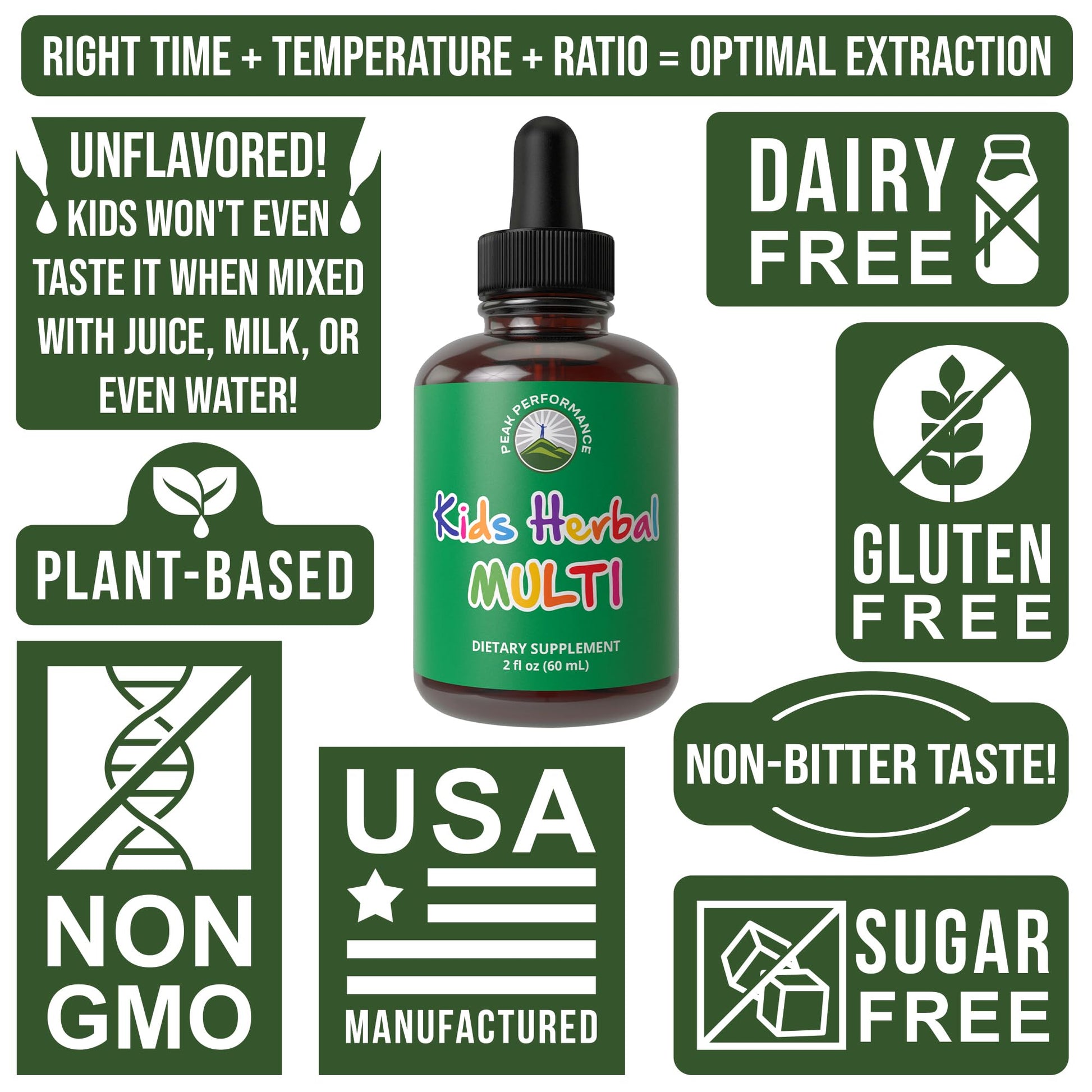 Kids Vitamins from Herbs. Liquid Kids Herbal Multivitamin. No Bitter Taste. Sugar Free 14-in-1 Vegan Supplement Drops for Toddlers, Children, Teens. Mixed in Water They Won't Even Taste It Peak PerformanceBuy Supplements Australia
