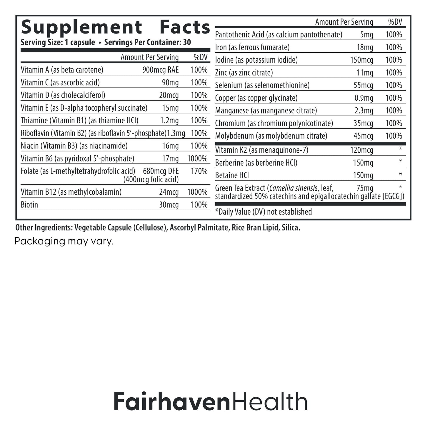 Fairhaven Health Menopause Multivitamin Essentials | Hormone Free Menopause Supplements for Women | Methylated Multivitamin for Women 50 and Over | Non-GMO | Perimenopause Supplements | 30 Capsules Fairhaven HealthBuy Supplements Australia