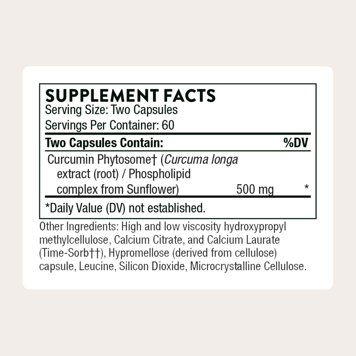 THORNE - Curcumin Phytosome 500 mg (Meriva) - Sustained Release, Clinically Studied - Supports Healthy Inflammatory Response in Joints, Muscles, GI Tract, Liver, Brain & Nerves* - 60 Servings THORNEBuy Supplements Australia