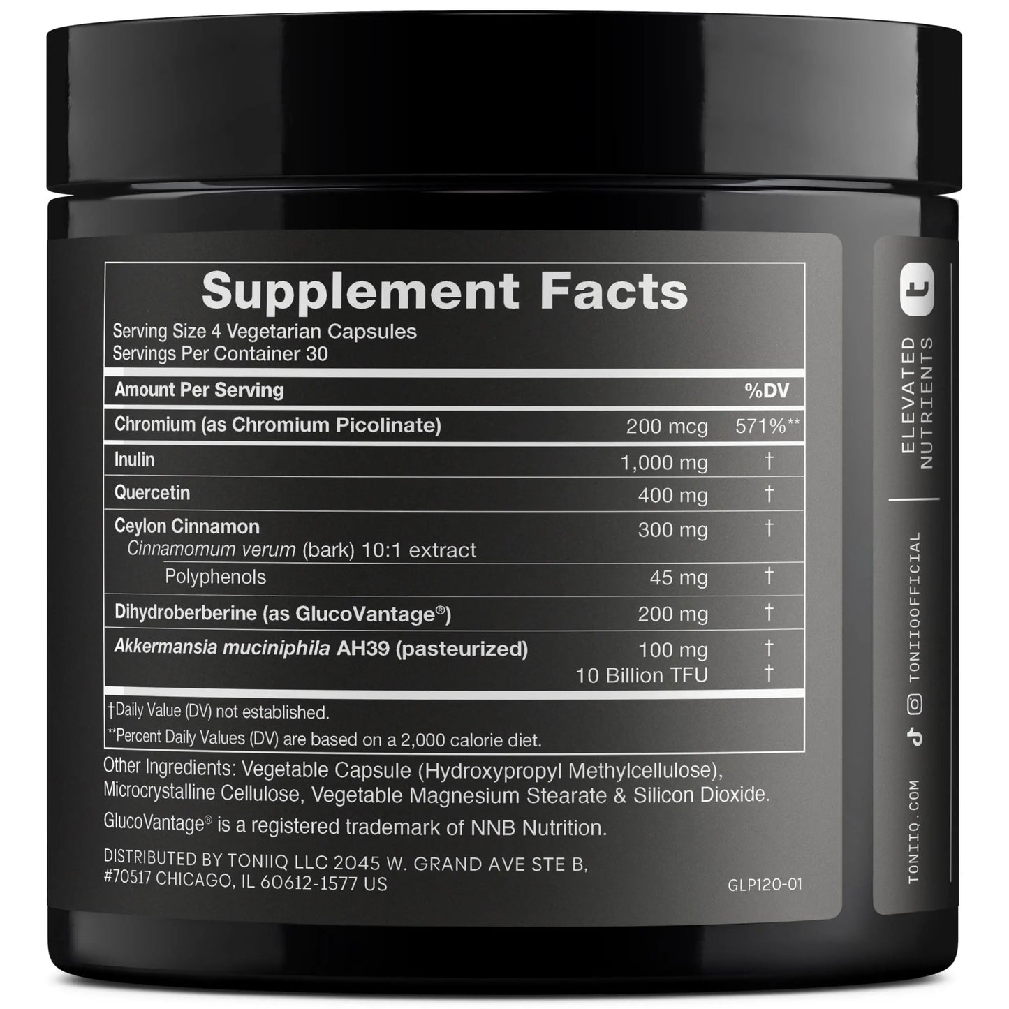 Toniiq GLP-1 Support — with Clinically Studied, Patented GlucoVantage® Dihydroberberine and Akkermansia — Appetite and Fullness Support — 120 Capsules (60-Day Supply) Toniiq buy supplements Au