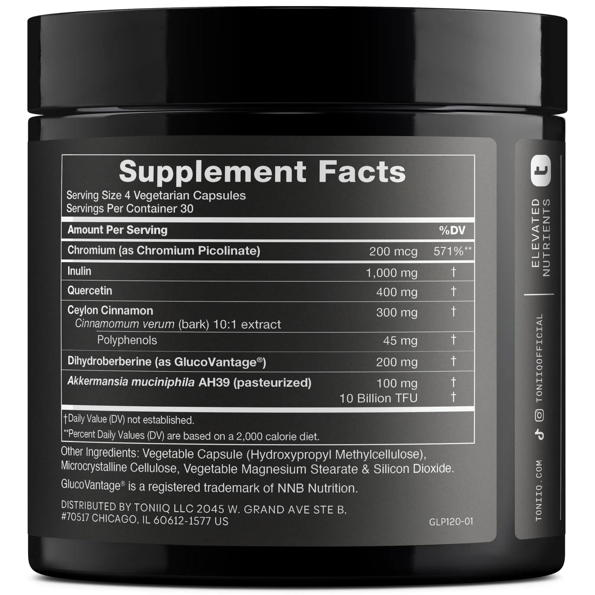 Toniiq GLP-1 Support — with Clinically Studied, Patented GlucoVantage® Dihydroberberine and Akkermansia — Appetite and Fullness Support — 120 Capsules (60-Day Supply) Toniiq buy supplements Au