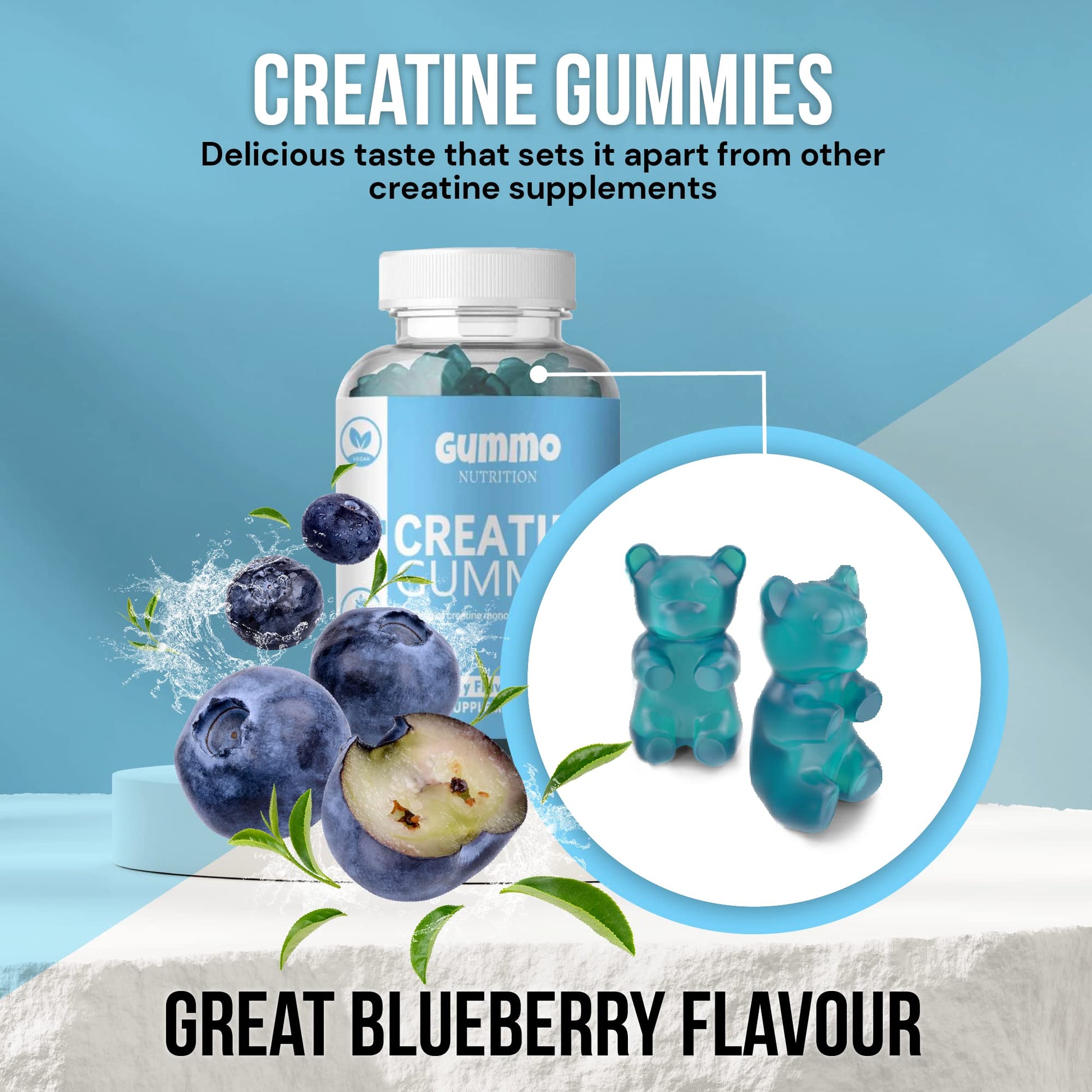 Creatine Monohydrate Gummies 4000mg for Men & Women - 60 Chewable Creatine GUMMO NUTRITIONBuy Supplements Australia